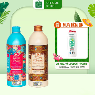 Combo 2 Sữa tắm nước hoa Ý Tesori d'Oriente chính hãng 500ml hương thơm lưu trữ cả ngày kèm vòi
