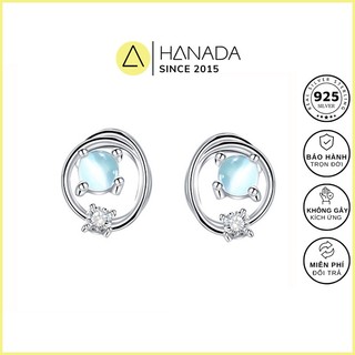 Bông Tai Bạc 925 Hanada Vũ Trụ Xanh 0373 B13