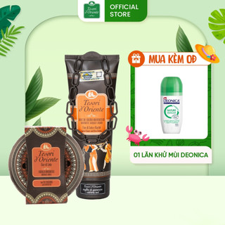 Combo Sữa tắm 250ml và Nến thơm 200g Tesori D' Oriente chính hãng nhập khẩu trực tiếp từ Ý