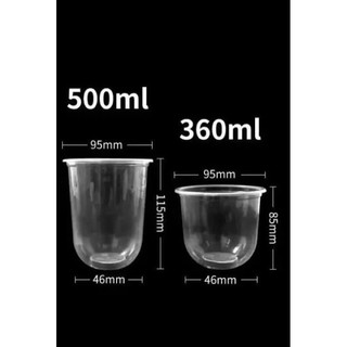 Cốc nhựa đáy bầu 360ml-500ml đựng đồ uống