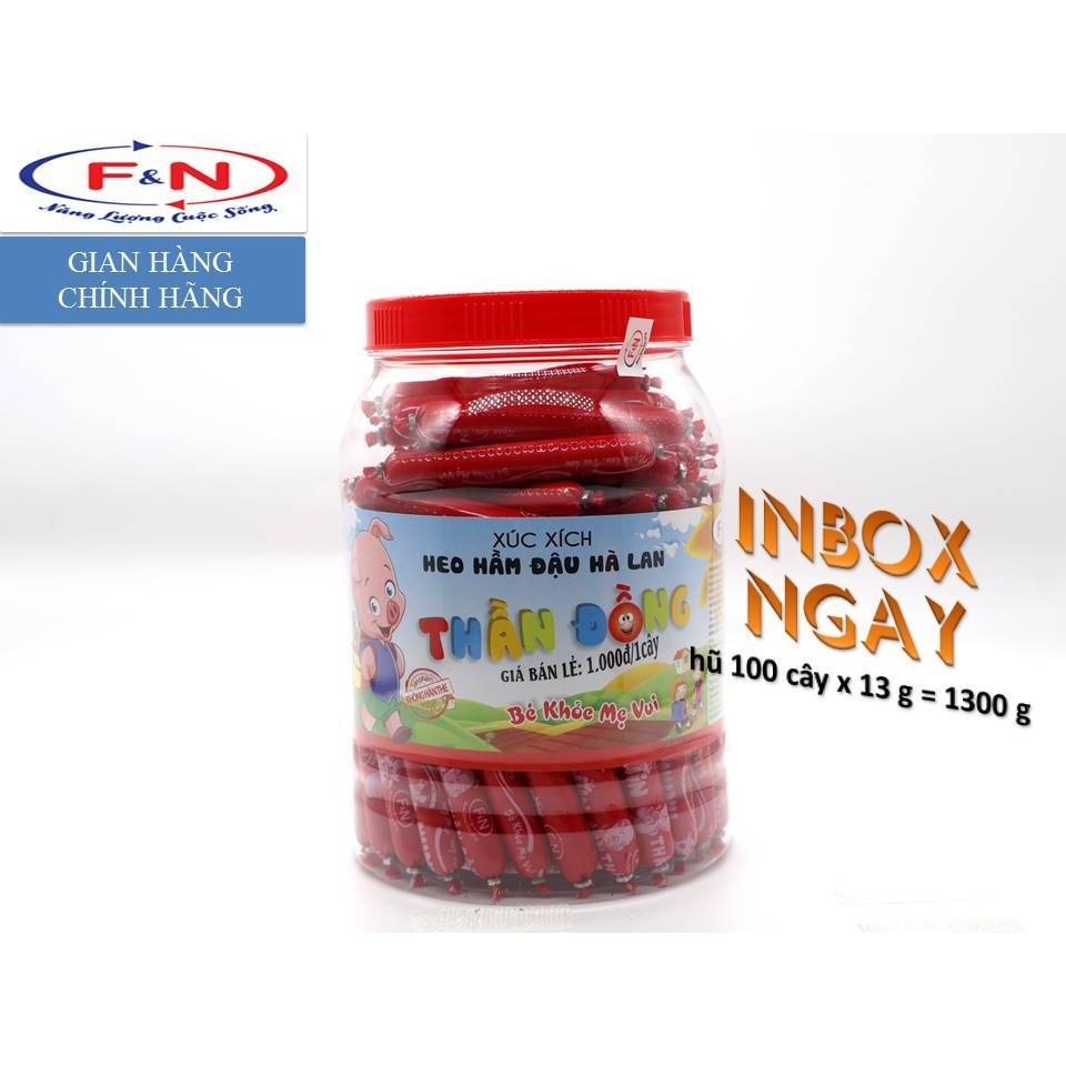 Xúc Xích Heo Hầm Đậu Hà Lan TĐ Hủ 13g x 100cây