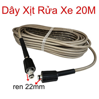 Dây xịt rửa xe áp lực cao 20m ren 22mm