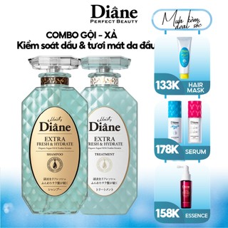 Cặp gội xả sạch dầu và tươi mát da đầu Moist Diane Extra Fresh & Hydrate 450ml x 2