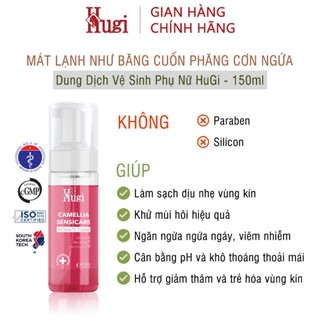 [HuGi] Dung Dịch Vệ Sinh Phụ Nữ Giảm Ngứa Tức Thì Sạch Mát Thơm Hồng Tạo Bọt Sẵn 150ml