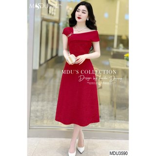  MDU3590 Váy thiết kế tiểu thư sang chảnh dáng xòe, chất liệu visco Nhật mềm mịn cao cấp , nhẹ nhàng.