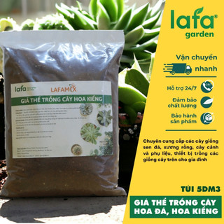 Giá thể sạch LAFAMIX chuyên trồng cây rau, cây hoa trên sân thượng, túi 5dm3