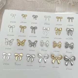 Sét 20 chiếc charm nơ nhí kim loại gắn trang trí móng tay