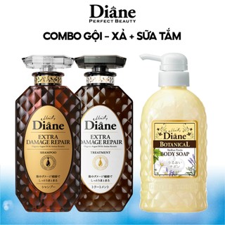 Combo gội xả Phục Hồi Hư Tổn Moist Diane Extra Damage Repair Sữa Tắm Moist Diane Botanical Sicilian