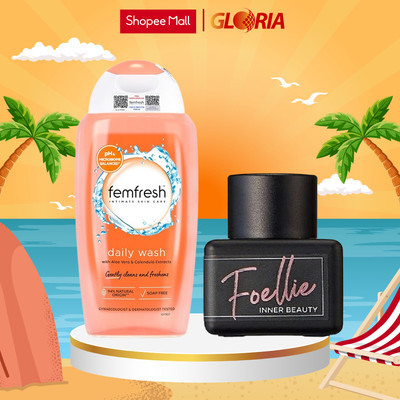 Combo Dung Dịch Vệ Sinh Femfresh Cam 250ml và Nước Hoa Vùng Kín Foellie Màu Đen 5ml (Cam 250+Đen)
