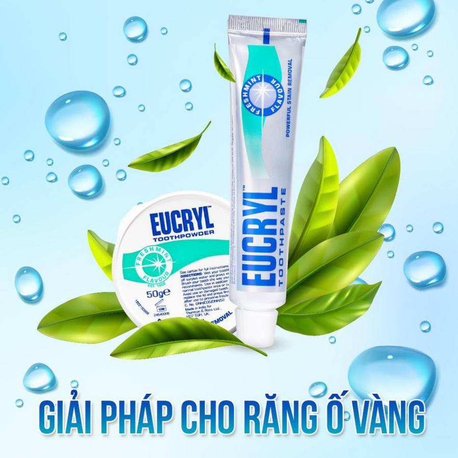 Kem đánh răng và bột làm trắng răng Eucryl