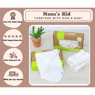 Hộp 6 Khăn Sữa Sợi Tre Nappi siêu mềm nhiều màu Cho Bé