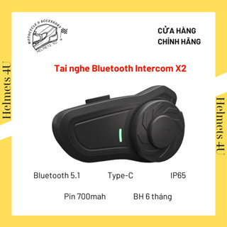  Tai nghe gắn mũ bảo hiểm X2 Bluetooth 5.1 có thể kết nối intercom đàm thoại và chia sẻ nhạc 