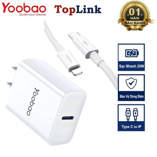Bộ Sạc Nhanh 20w PD Cho IP 11 12 13 14 Yoobao YAD-C001B  Chống Cháy Nổ, Nhỏ Gọn, Bền, Đẹp