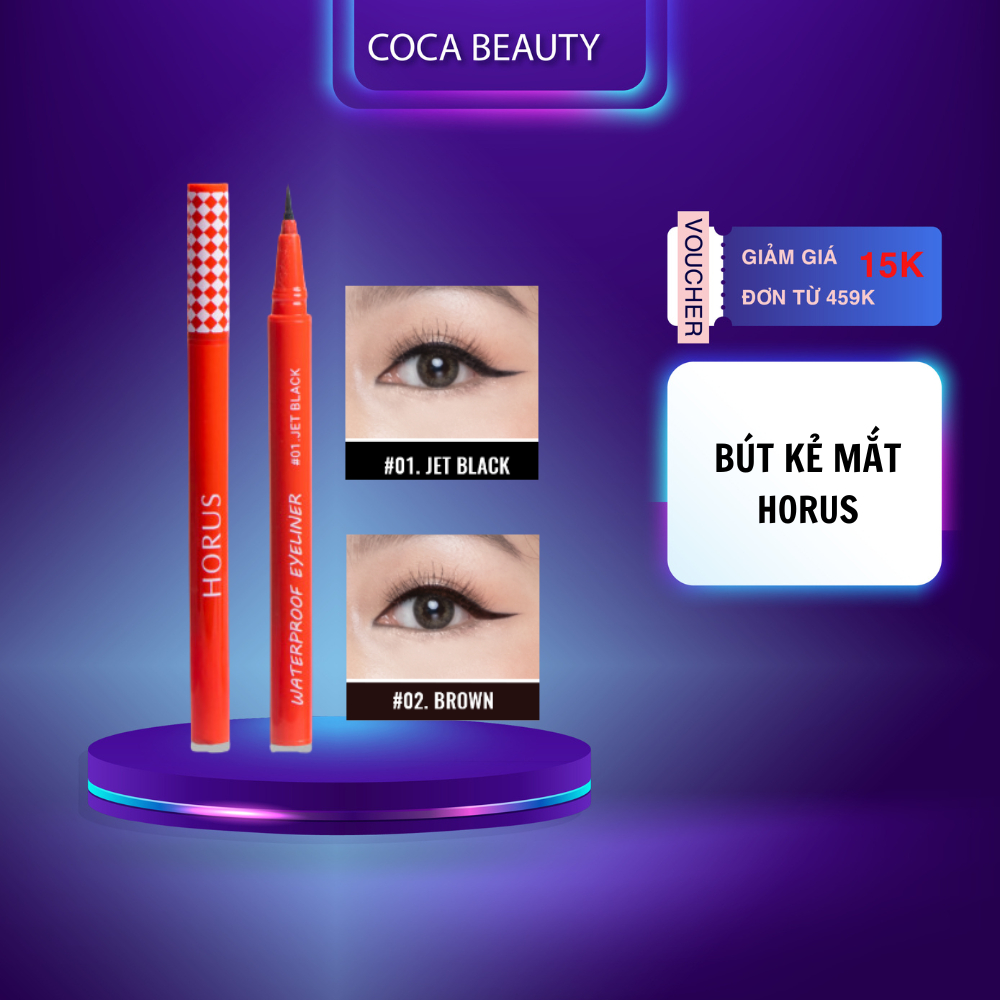 Bút kẻ mắt siêu ảnh Horus Water Proof Eyeliner nét mảnh, tự nhiên, bền màu lâu trôi đến 12H