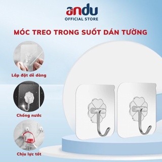 Combo 2 Móc dán tường thần thánh trong suốt, chắc chắn, siêu bền