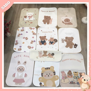 Tấm lót chống thấm 4d gấu manny - tấm lót thay bỉm cho bé sơ sinh kích thước 50*70cm