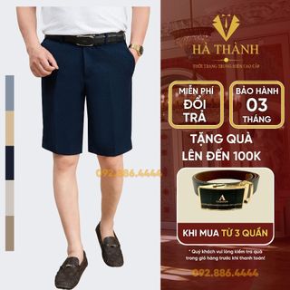 Quần Short Nam Trung Niên Chất Vải Cashmere Cao Cấp Thấm Hút Tốt Sang Trọng Lịch Lãm