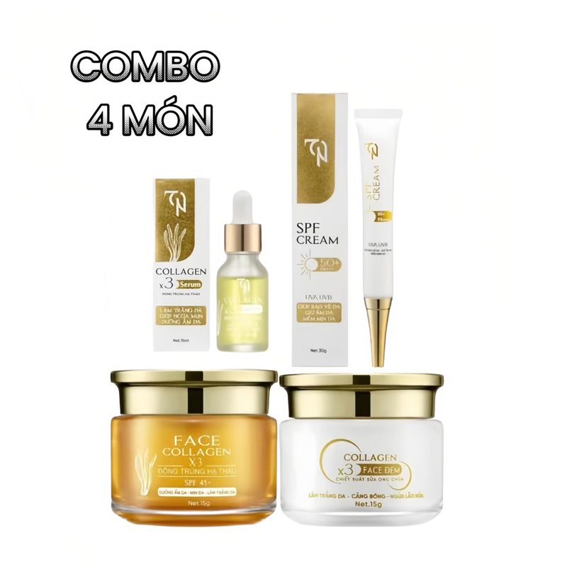 Combo 4 SP kem Face ngày và đêm + Serum + Chống Nắng X3 Đông Anh