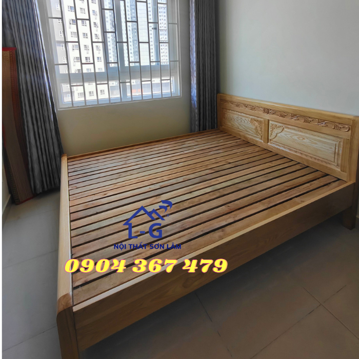 [HỎA TỐC HCM] Giường gỗ sồi Nga cao cấp - giường gỗ sồi nga 100%