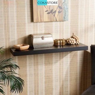 Kệ Gỗ COKASTORE Treo Tường Thanh Ngang Kết Cấu Giấu Chân Chắc Chắn, Gỗ Dày 2,5cm (Màu Đen) + Tặng Kèm Thước Thủy