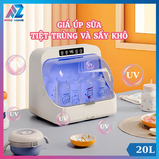 Giá úp bình sữa, ly khử trùng bằng tia uvc cao cấp - hộp đựng bình sữa có nắp đậy chống bụi bẩn ngăn chặn vi khuẩn 99%