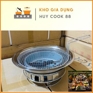 Bếp Nướng Than Hoa Vỉ Nướng Inox 304 Có Tay Cầm (Có Đế Bếp Inox) Huycook88 Dành Cho Nhà Hàng, Quán Nướng Và Gia Đình
