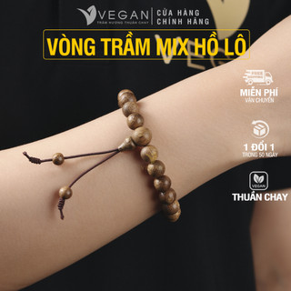 Vòng tay VEGAN trầm hương thuần chay mix hồ lô bình an
