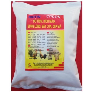 1 gói BIOTIN B2 B5 200g Chống còi, nở mông, nở vai, vỗ béo  cho trâu, bò, lợn, ngựa, thỏ, chó, mèo