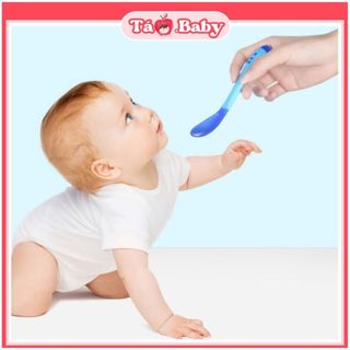 Thìa ăn dặm báo nóng bón cháo đút bột chất liệu silicon an toàn cao cấp THIA01