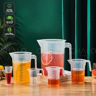 Ca đong nhựa 2 đầu & cốc đong pha chế có vạch chia thể tích 50ml~ 500ml (Hàng loại #1, dày dặn, chịu nhiệt)
