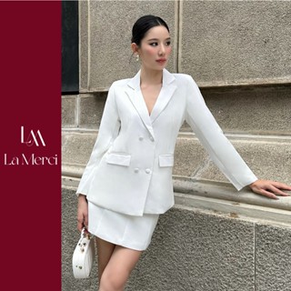   Part 2 CHIẾT EO  ÁO VEST NỮ công sở màu tối thanh lịch vải tuyết mưa có đệm vai LA MERCI - LB03 