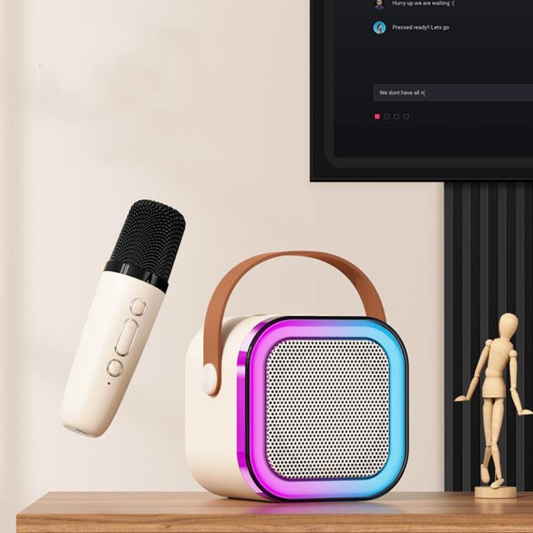 [ TẶNG KÈM 2 MIC ] Loa Bluetooth Karaoke K12 Có Nhiều Màu Sắc Có Đèn Led Nháy Theo Nhạc Cực Chất