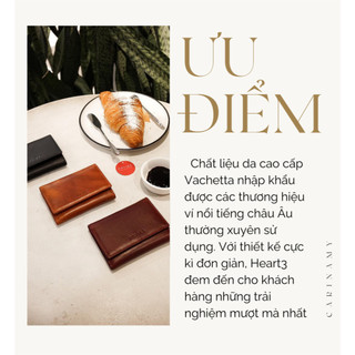 Ví Da Gấp Heart3 Mini Handcrafted Wallet