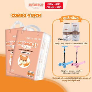  Combo 4 Bịch Tã Bỉm Momoji Siêu thấm hút NB64/S60/M56/L54/XL50/XXL48