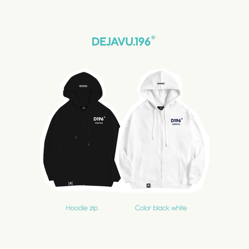 Áo hoodie zip DEJAVU.196 basic - BW pack