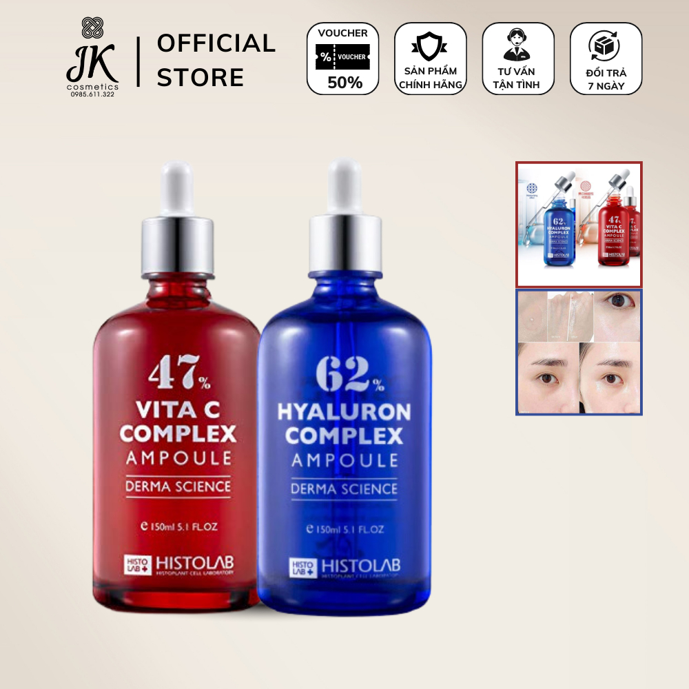 Tinh Chất Histolab 62% và Vita C 47%- Cấp Ẩm, Phục Hồi, Dưỡng Trắng Da (50ml) - JK Auth Cosmetics