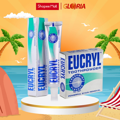 Combo Kem đánh răng Eucryl 62g + Bột tẩy trắng răng Eucryl 50g