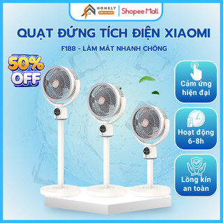 Quạt Tích Điện Mi-lux F188 Đối Lưu Hệ Mới, Pin 8000mAh, 4 Cấp Độ Gió, Tích Hợp Đèn Led
