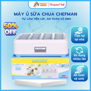 Máy Ủ Sữa Chua Chefman Kèm Cốc Làm Sữa Chua Dễ Dàng, Tiện Lợi, Tại Nhà Vào Mùa Hè- Hàng Chính Hãng