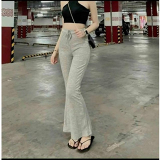 Quần thun nữ co giãn ống loe màu trơn, quần dài nữ lưng cao chất thun tăm hack dáng