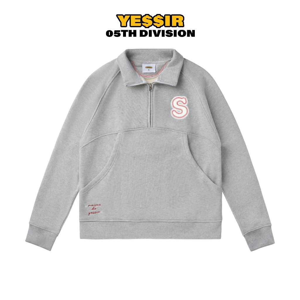 YESSIR - Half Zip Sweater Pullover - Áo khoác cổ cao thêu Da chữ S