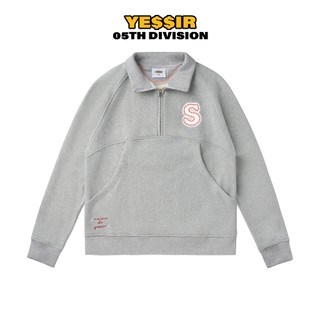 Yessir - half zip sweater pullover - áo khoác cổ cao thêu da chữ s