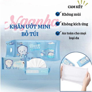 (QUÀ TẶNG)Khăn giấy ướt bỏ túi siêu mini, để đâu cũng vừa (1 gói nhỏ)