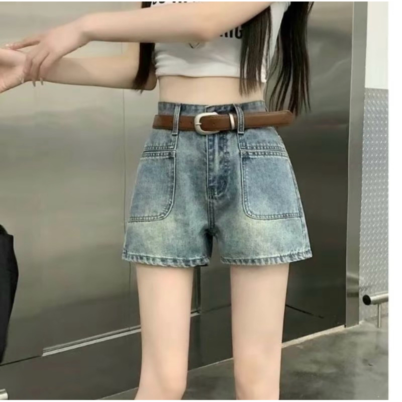 Quần Short Nữ , Quần đùi jeans nữ lưng cao phối túi trước | BigBuy360 - bigbuy360.vn