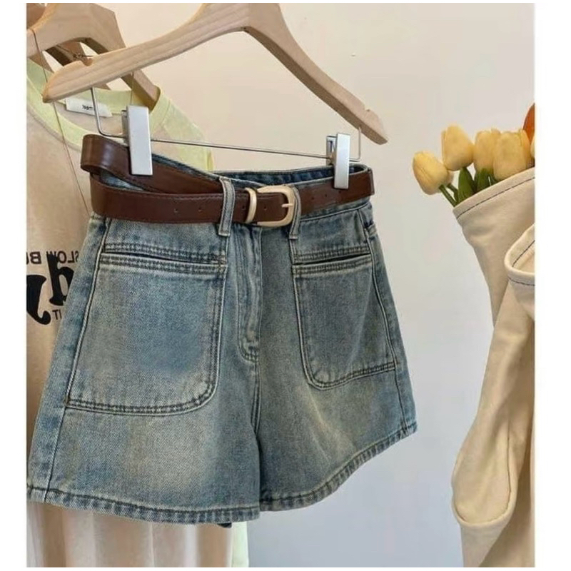Quần Short Nữ , Quần đùi jeans nữ lưng cao phối túi trước | BigBuy360 - bigbuy360.vn