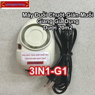 Máy Đuổi Chuột Muỗi Gián 3IN1-G1 Giang Gia Dụng Cho Diện Tích Nhỏ 20m2, Chạy Sóng Âm Lập Trình
