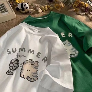 Áo thun SUMMER QUẠT MÈO unisex nam nữ form rộng,thun cotton su 4 chiều co giãn tốt, thấm hút mồ hôi hiệu quả, áo đôi; nh