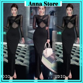 Đầm Dài Dự Tiệc Sang Chảnh  Váy body Cúp Ngực ,Cổ khoét sâu dáng dài sexy   M1529