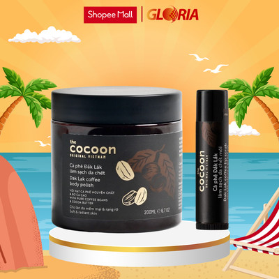 Combo Tẩy Da Chết Body Cà Phê Đắk Lắk Cocoon 200ml + Tẩy Da Chết Môi Cà Phê Đắk Lắk Cocoon 5g