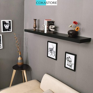 Kệ Thanh Ngang COKASTORE Treo Tường Kết Cấu Giấu Chân Sang Trọng, Kích Thước 80x20 (Màu Đen), Gỗ dày 2.5cm